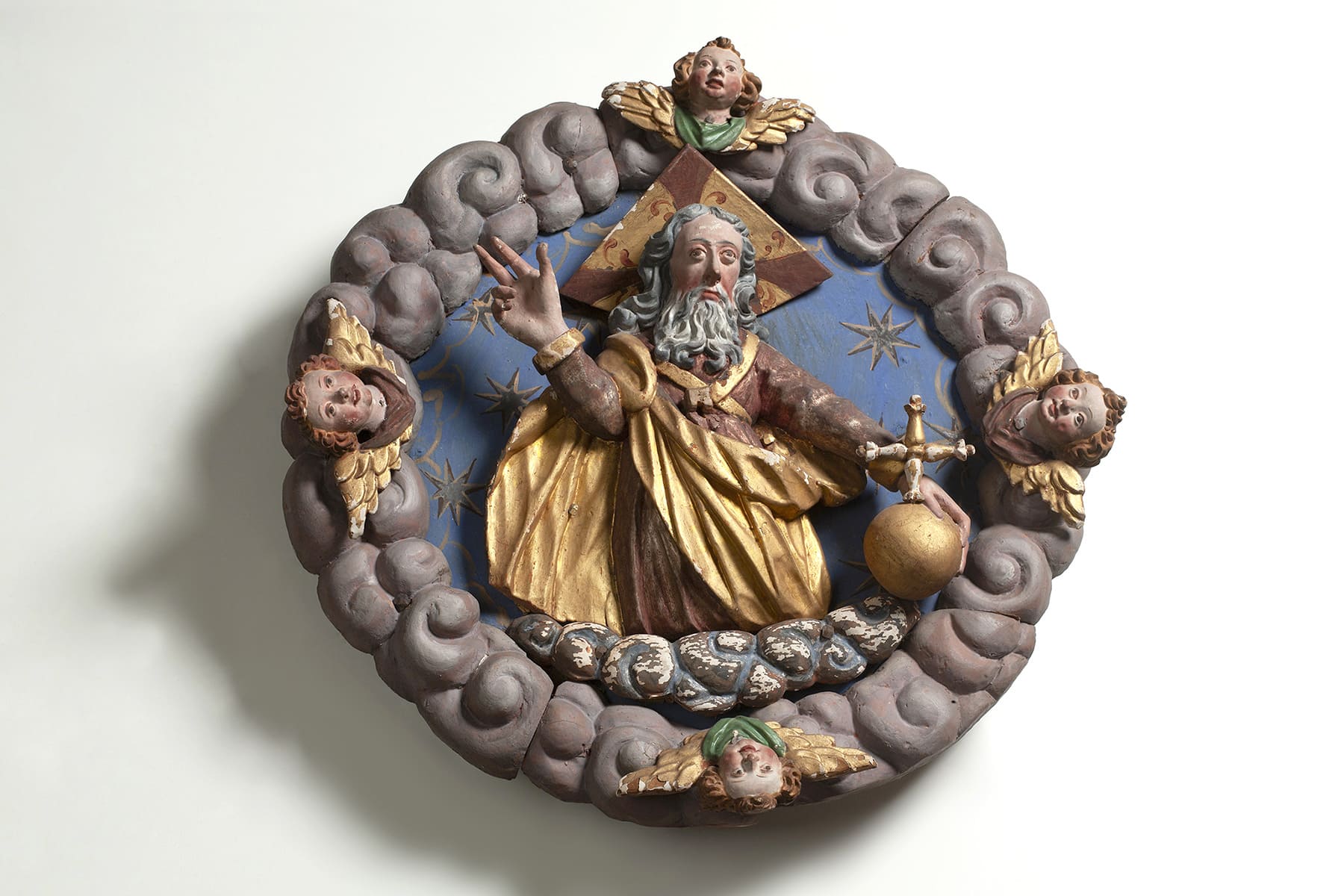 Gottvater mit vier Engelsköpfen auf einem Wolkenkranz