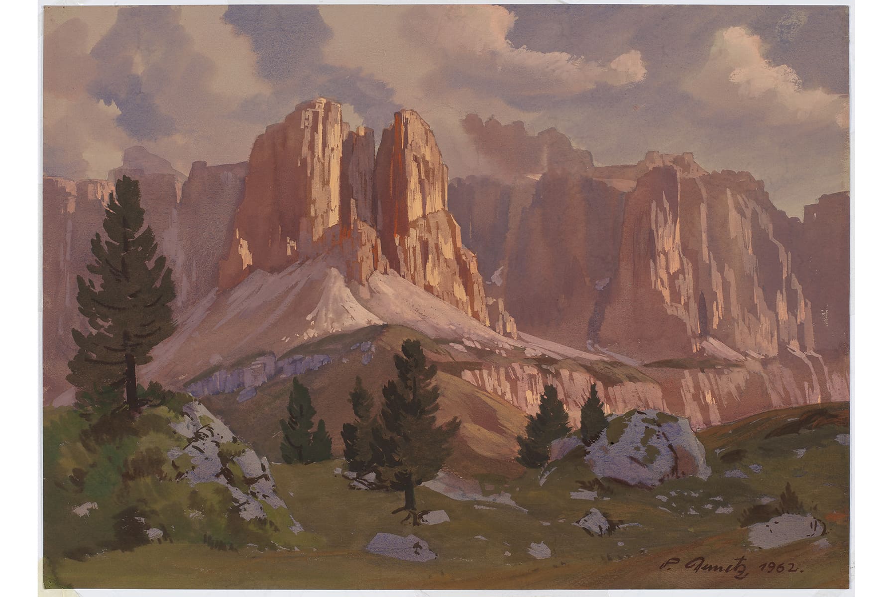 Temperamalerei von Peter Demetz, 1962