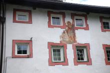 Fresko des hl. Florian an der Südwest-Fassade des Paarhofes Mureda