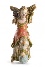 Beflügelte Engelsfigur ohne Arme mit leicht angegriffener Malschicht, Werkstatt Chrisitan Trebiger, 17. Jh.